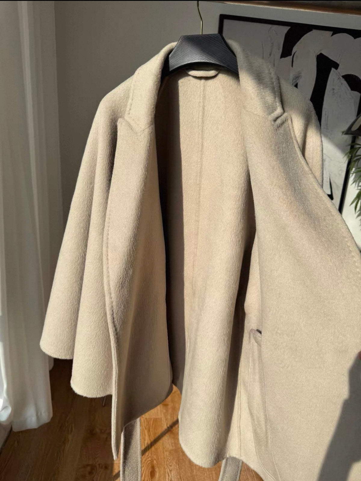 Wool Lapel Cape Poncho