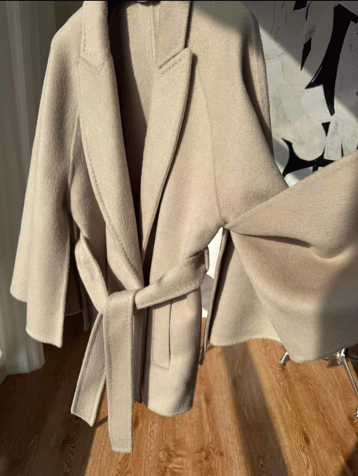Wool Lapel Cape Poncho