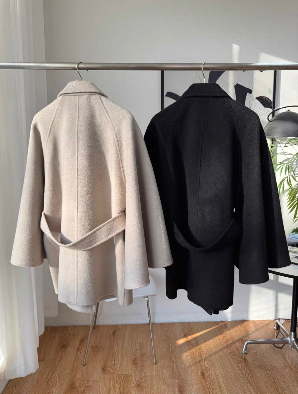 Wool Lapel Cape Poncho