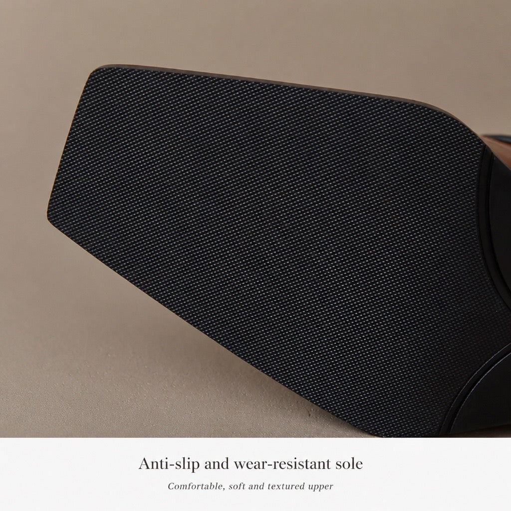 Square Toe Buckle Sock Ankle Boot