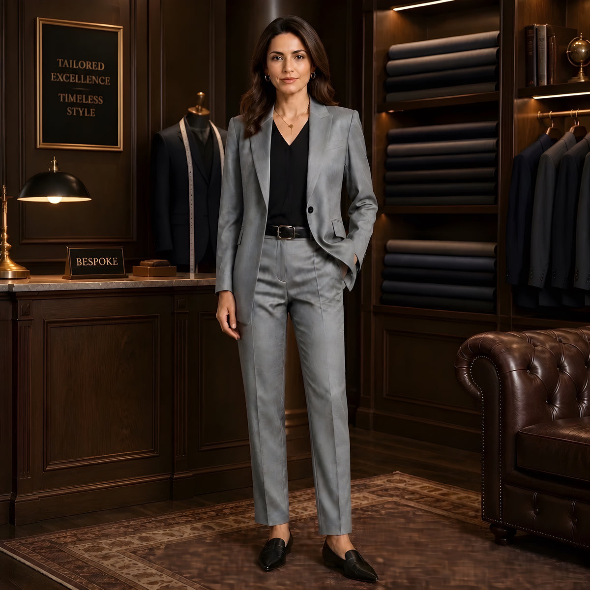 Grey Italian Virgin Wool Tailored Suit Set