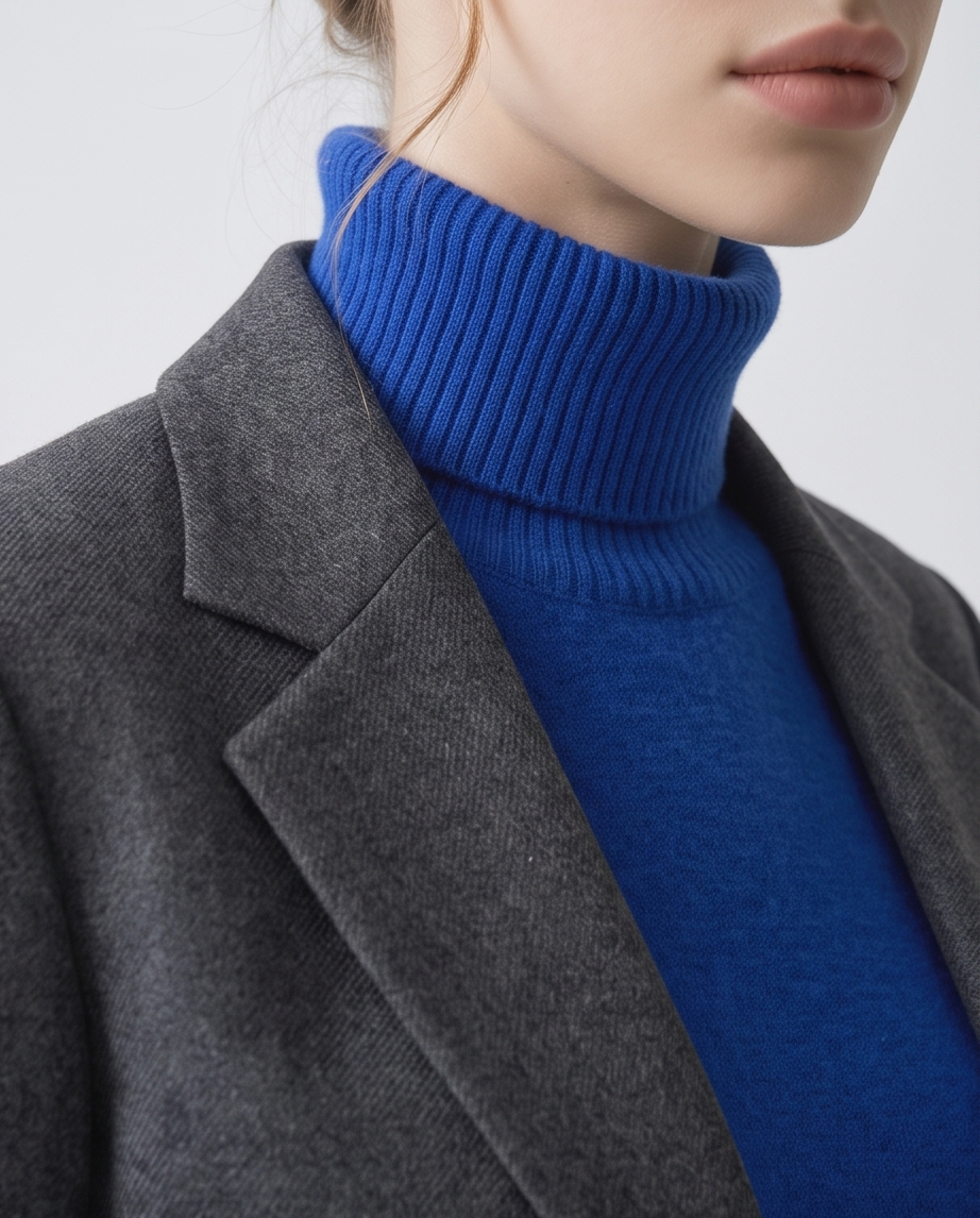 Relaxed Pure Australian Merino Wool Half-Turtleneck Knit Jumper