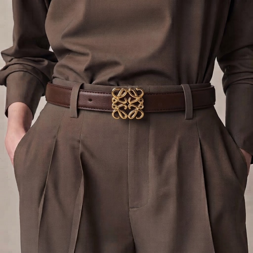 Pleated Wide-Leg Wool Trousers — Cuba Brown