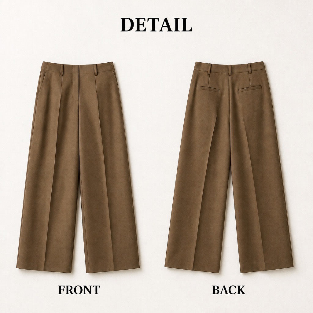 Barrington Fine Wool Wide-Leg Trousers