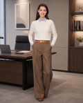 Barrington Fine Wool Wide-Leg Trousers