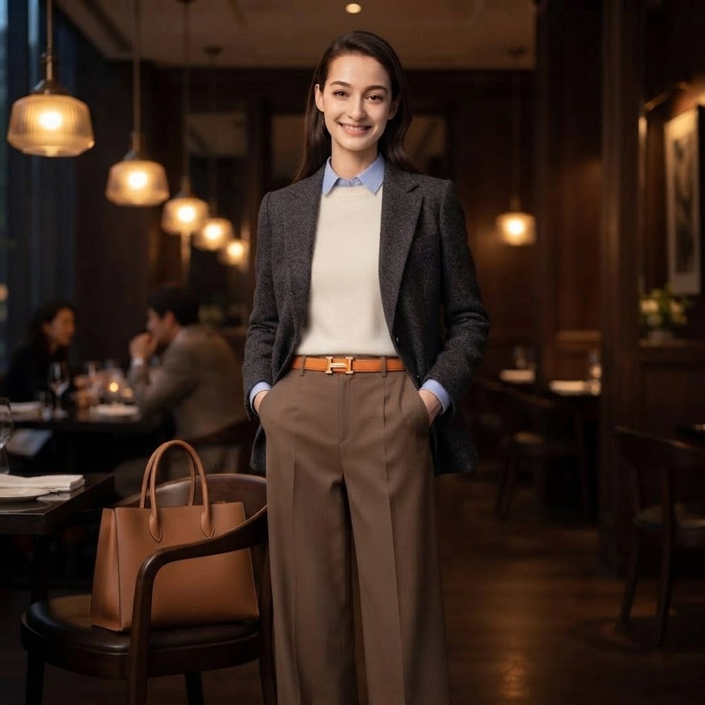 Barrington Fine Wool Wide-Leg Trousers