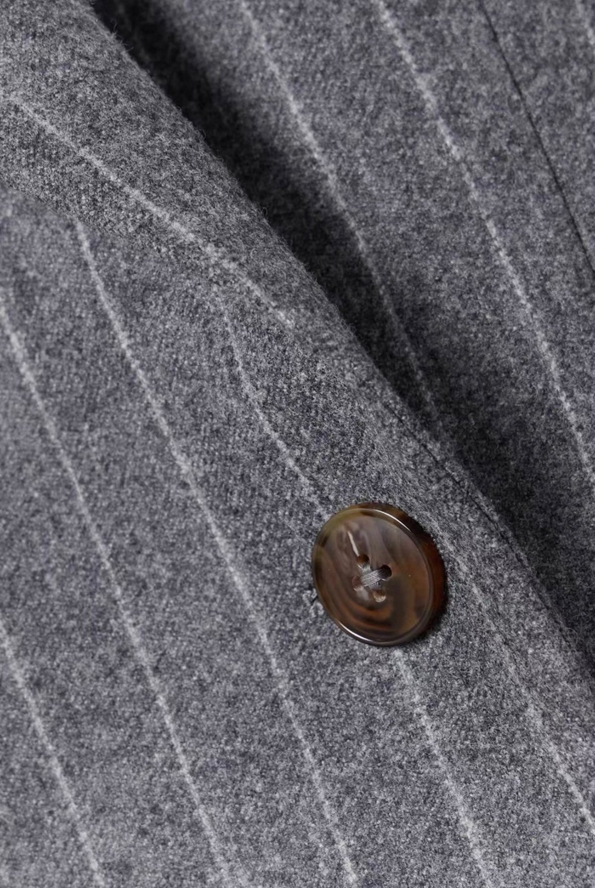 Light Grey Stripe Wool Blend Suit Set
