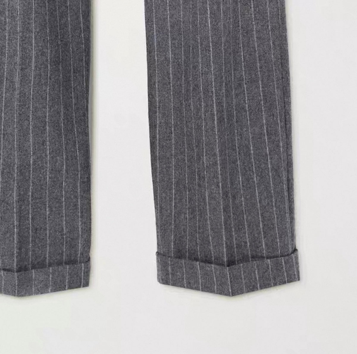 Light Grey Stripe Wool Blend Suit Set