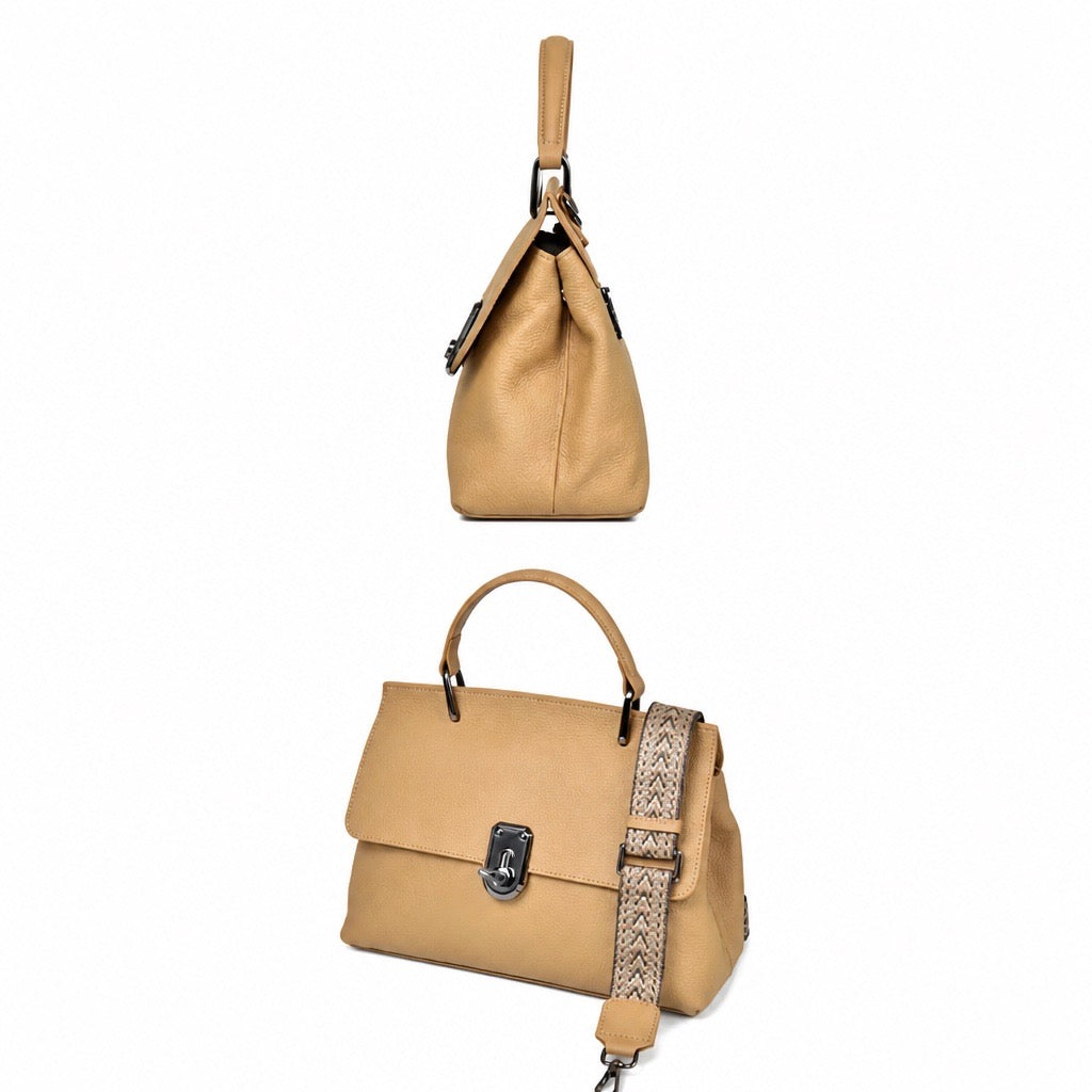 Full-Grain Leather Commuter Top Handle Bag