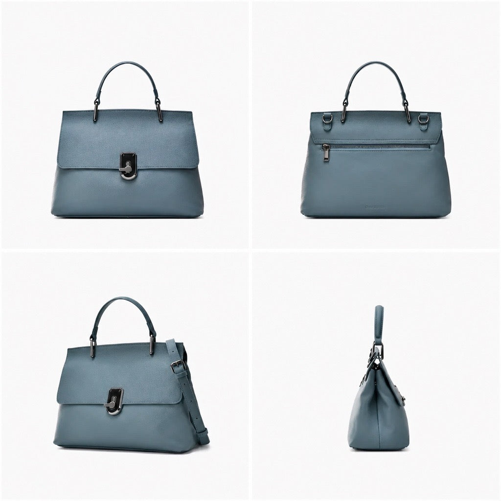 Full-Grain Leather Commuter Top Handle Bag