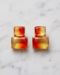Sunset Gradient Double Crystal Stud Earrings