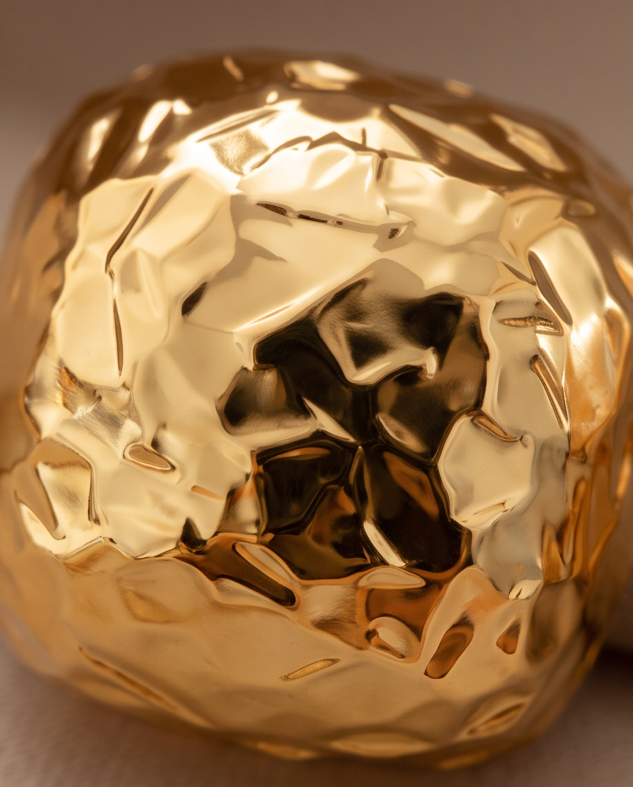 Hammered Gold Square Stud Earrings