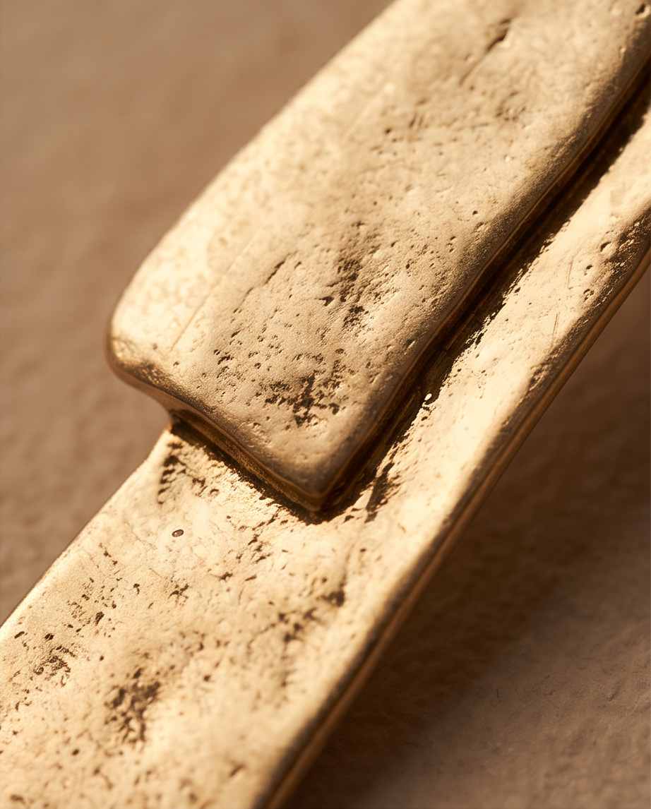 Gold Hammered Double Bar Drop Earrings - close up texture detail
