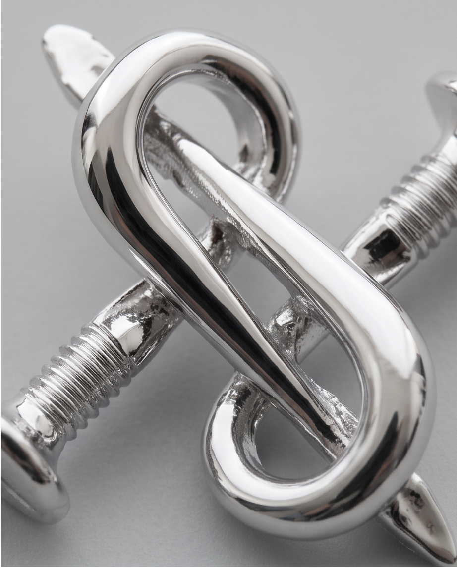 Silver S-Curl Nail Stud Earrings - macro close up detail