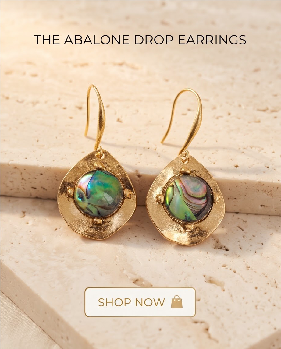 The Abalone Drop Earrings product campaign image