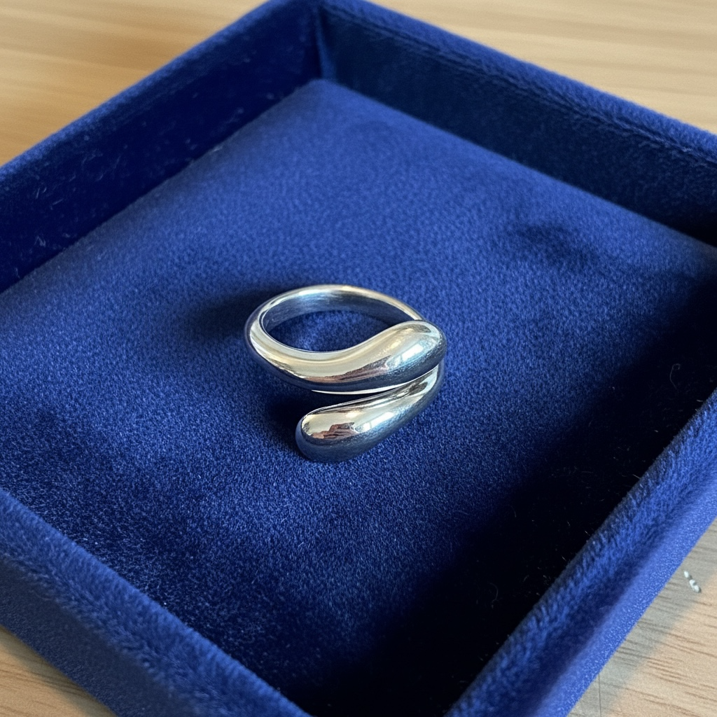 Silver Wrap Drop Ring