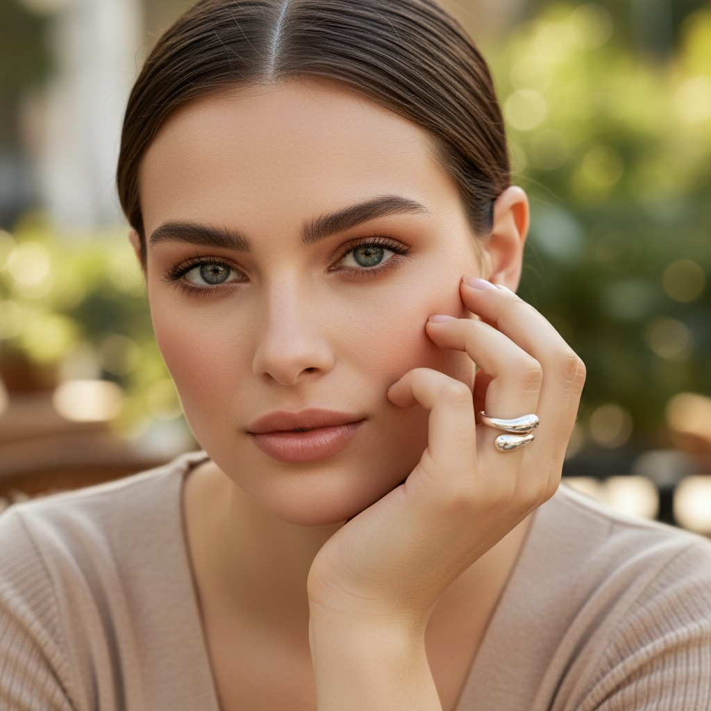 Silver Wrap Drop Ring
