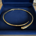Gold Teardrop Tip Wrap Choker Necklace