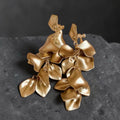 Gold Satin Petal Cascade Drop Earrings