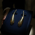Gold Sculptural Teardrop Drop Earrings