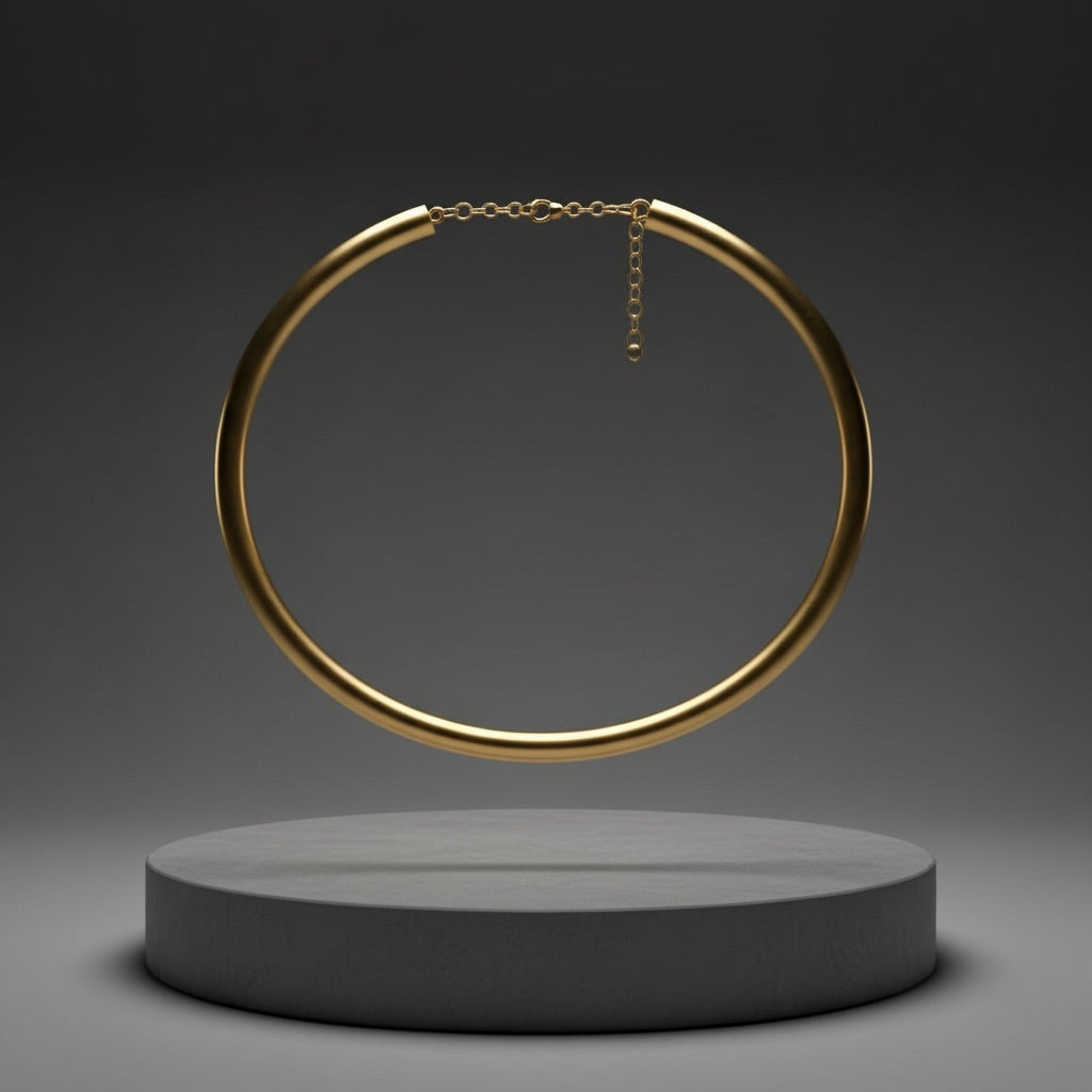 Gold Slim Rigid Collar Necklace