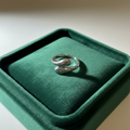 Silver Double Teardrop Wrap Open Ring