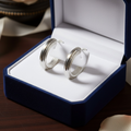 Silver Ribbed Hoop Earrings