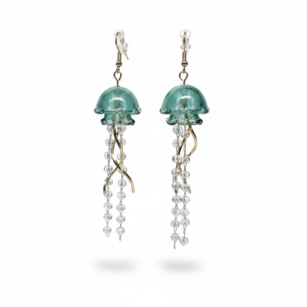 Crystal Jellyfish Drop Earrings