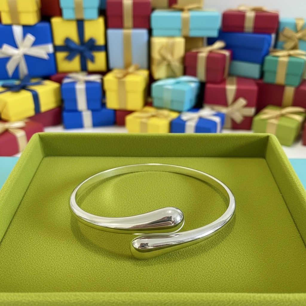 Silver Teardrop Cuff Bracelet