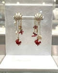 Shell & Crab Charm Drop Earrings