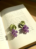 Purple Grape Cluster Drop Earrings