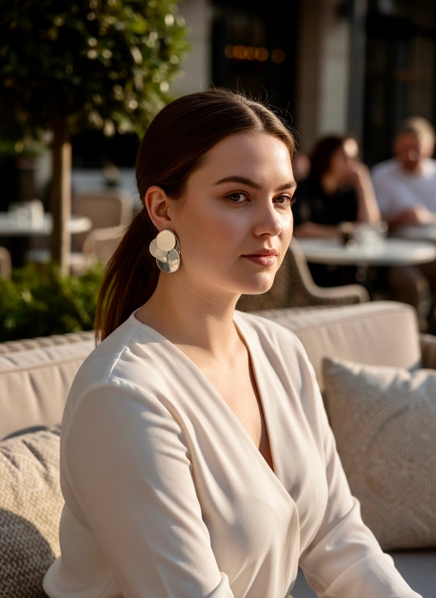 Multi-Disc Drop Earrings