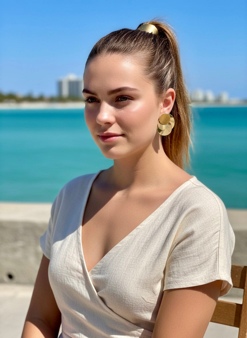 Multi-Disc Drop Earrings