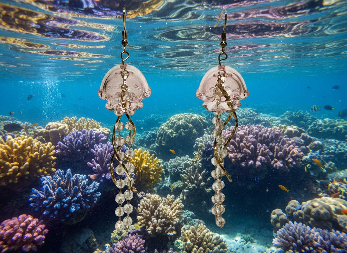 Crystal Jellyfish Drop Earrings