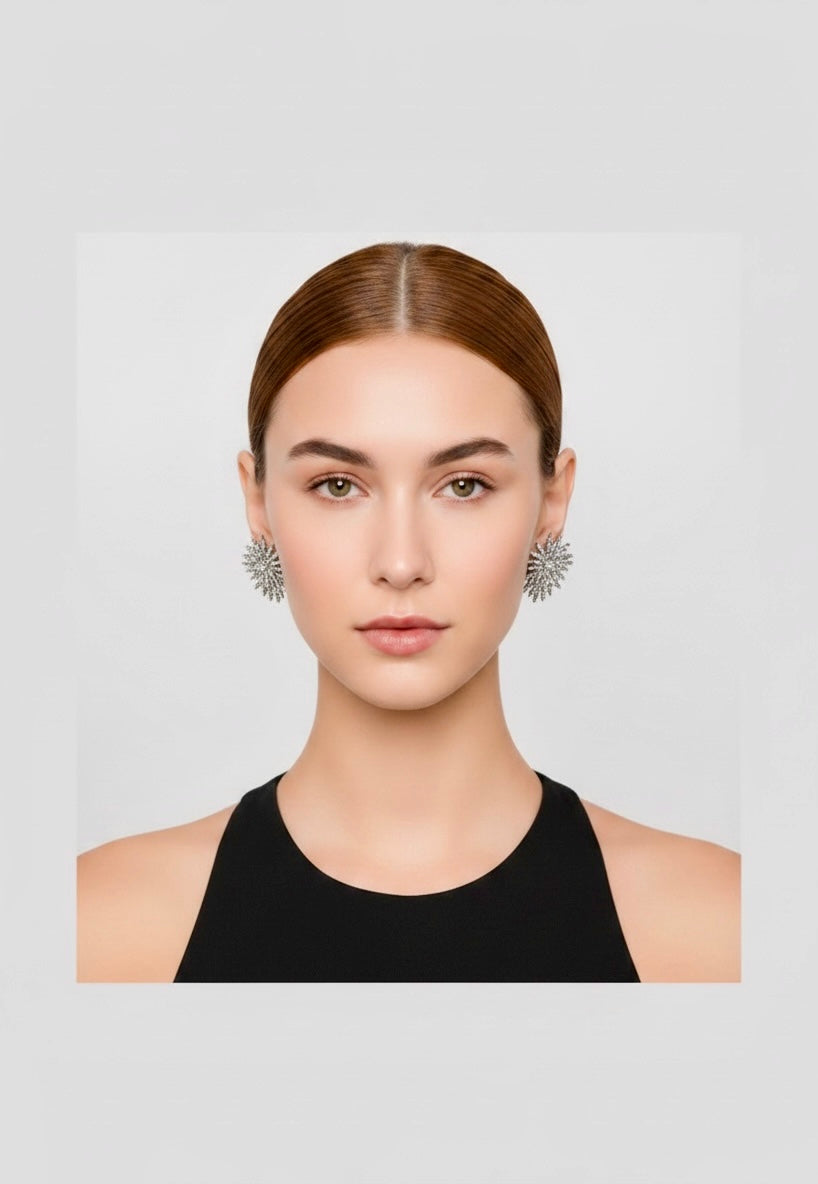 Crystal Starburst Stud Earrings