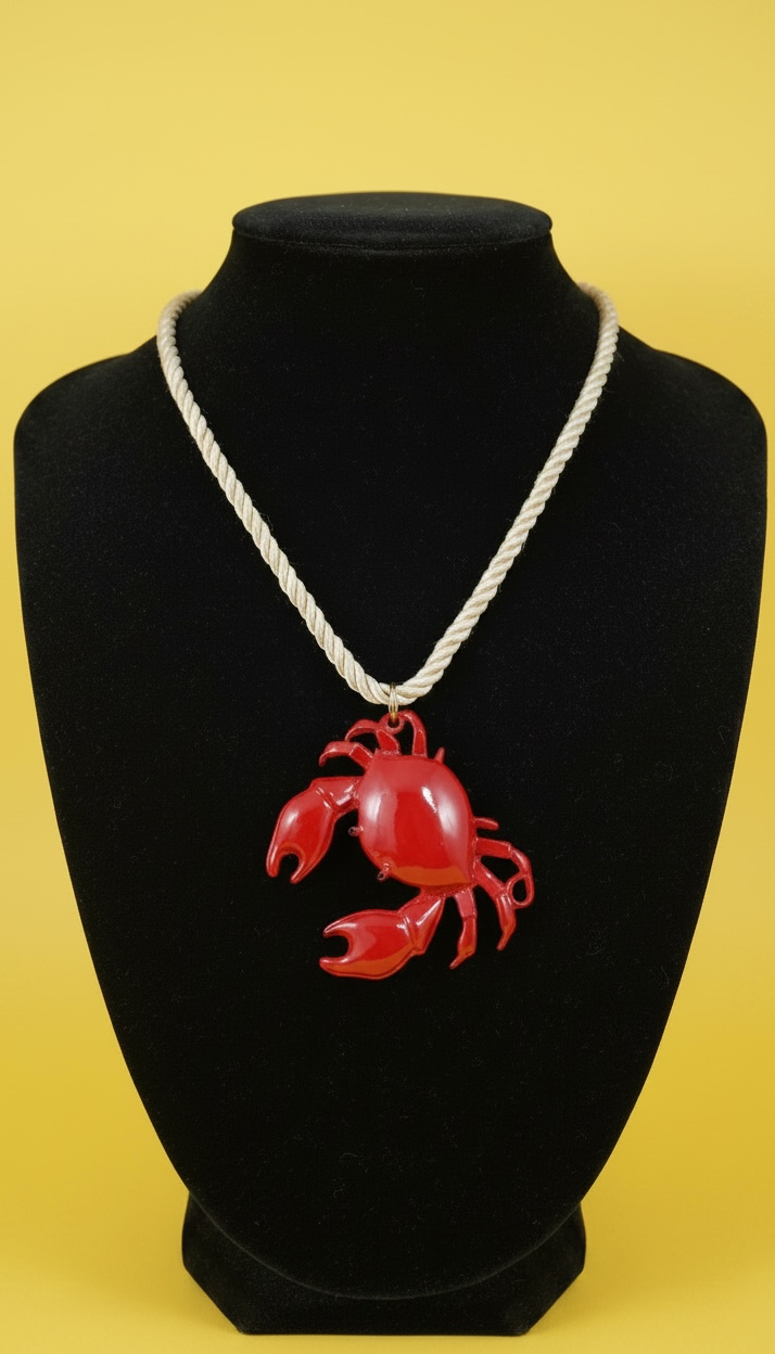Red Crab Pendant Necklace