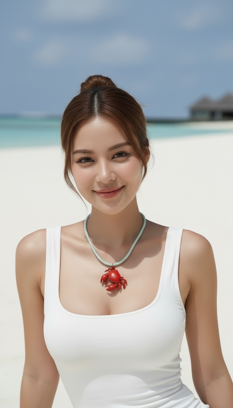 Red Crab Pendant Necklace