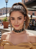 Black & Gold Crystal Choker & Fringe Drop Earring Set