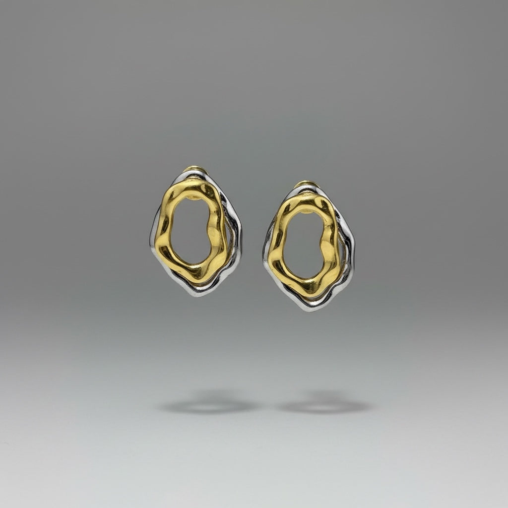 Gold Molten Hoop Earrings
