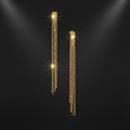 Gold Crystal Fringe Drop Earrings
