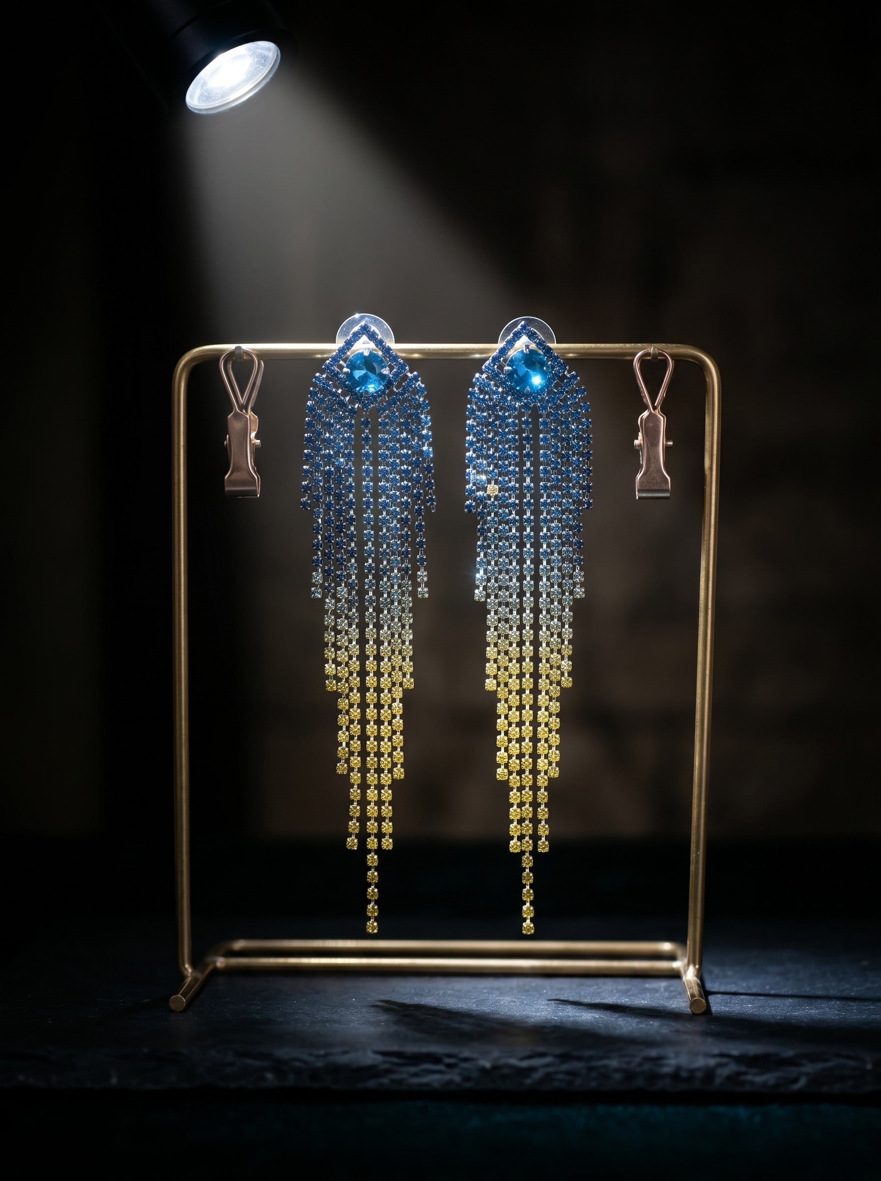 Azure to Gold Fringe Drops