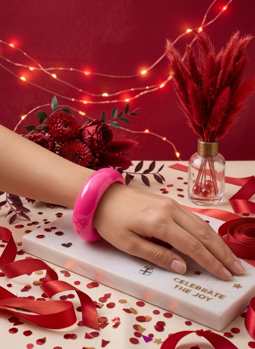 Hot Pink Gloss Bangle Bracelet