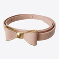 Blush Pink Bow Belt with Gold-Trim Detail