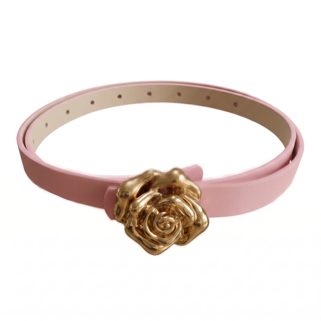 Pink Rose Gold Buckle Belt