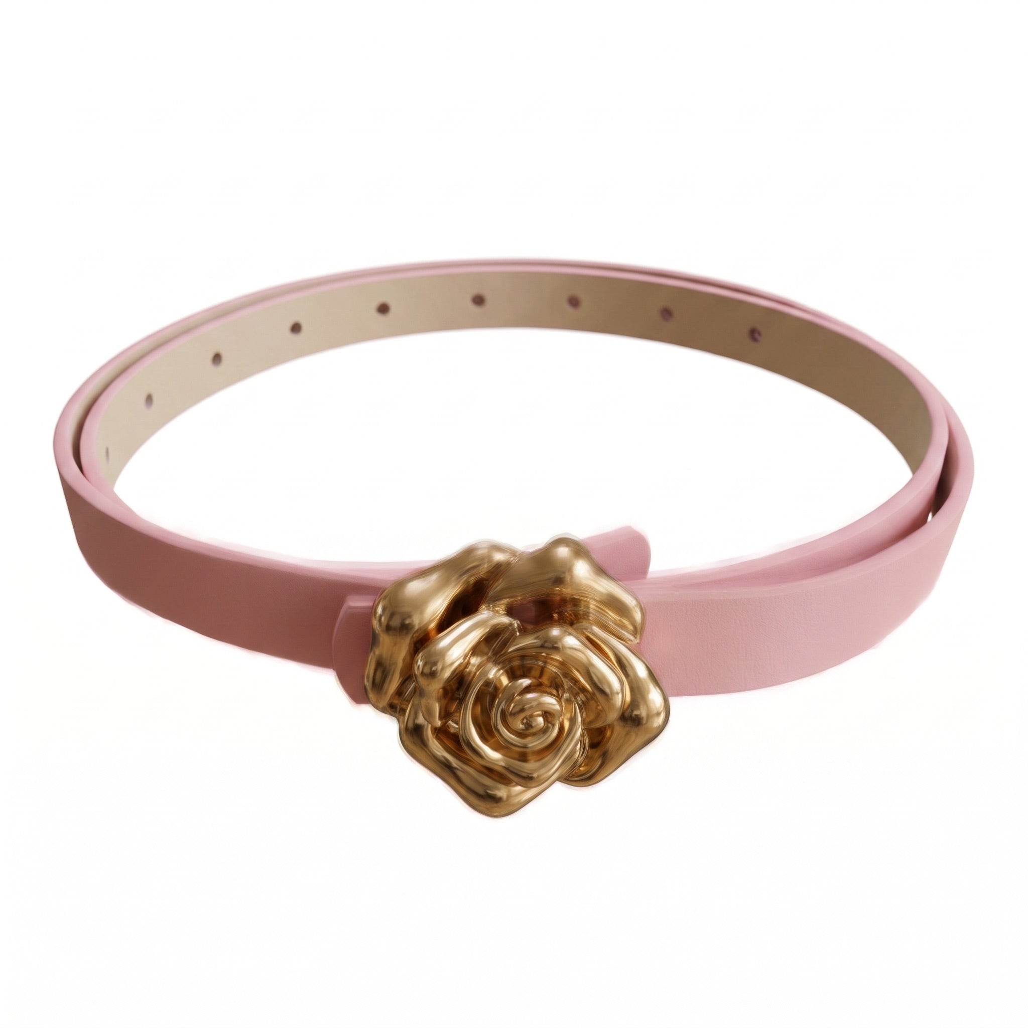 Pink Rose Gold Buckle Belt