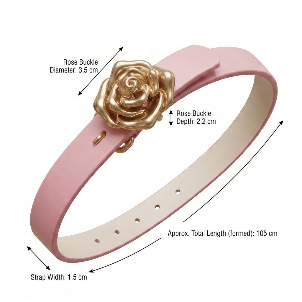 Pink Rose Gold Buckle Belt