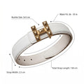 VIP Belt — White Leather & Gold H-Buckle