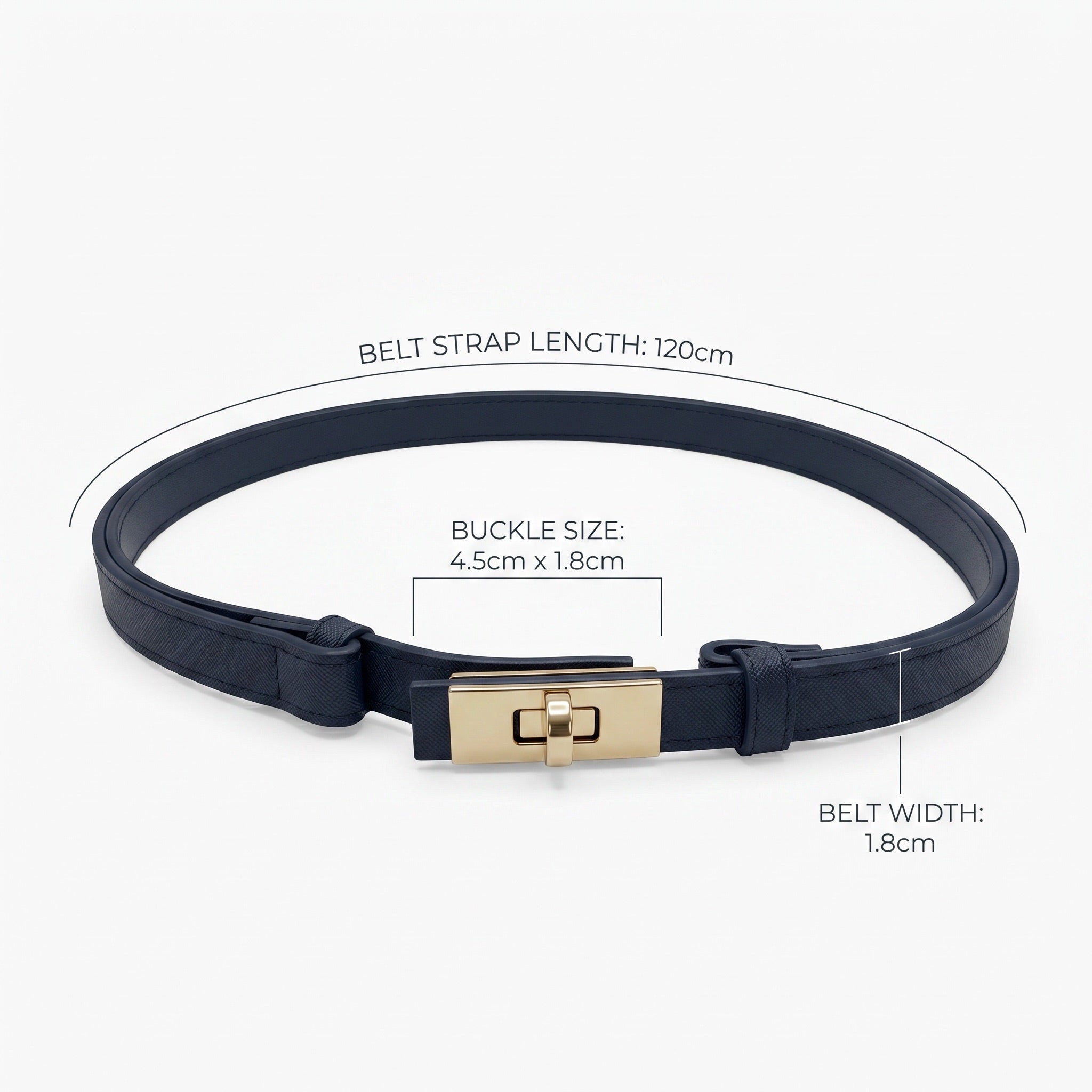 Black Saffiano Turn-Lock Belt
