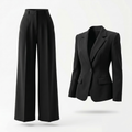 Black Tailored Blazer & Wide-Leg Trouser Co-Ord Set