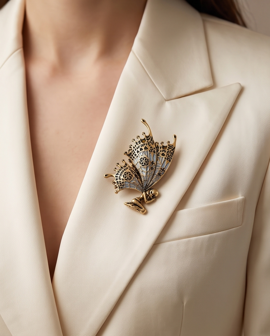 Gold Fairy Wing Brooch